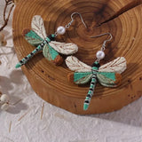 Boucles d'oreilles libellule brodées bohèmes