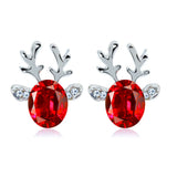 Boucles d'oreilles clous en cristal renne festif