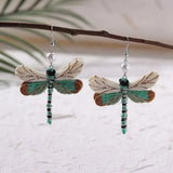 Boucles d'oreilles libellule brodées bohèmes