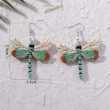 Boucles d'oreilles libellule brodées bohèmes