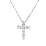 Colar Cruz de Zircónias Prateado