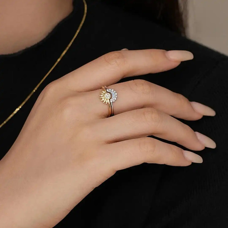 Conjunto de Anéis Sol e Lua