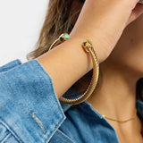 Pulseira Ajustável Pedra Dourada