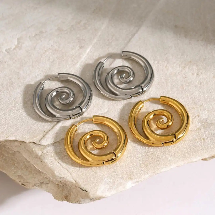 Brincos Espiral Dourados