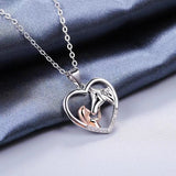 Collier Fille et Cheval Zircon Cœur Magnifique