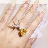 Bague ajustable Colibri en pierre précieuse – Zircon, plaqué or 14 carats