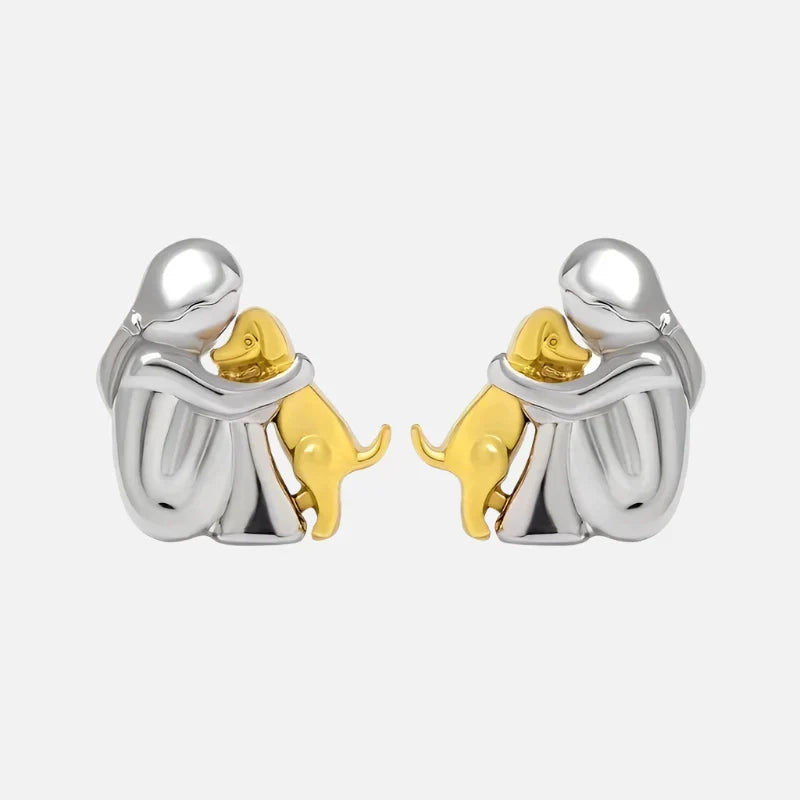 Boucles d'oreilles créoles bicolores argent et or