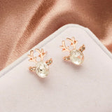 Boucles d'oreilles clous en cristal renne festif