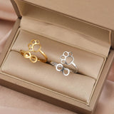 Bague Patte Infinie Ajustable – Acier Inoxydable