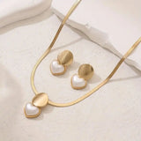 Conjunto Colar e Brincos Coração Dourado