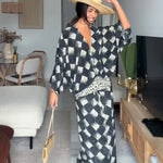 Vanessa | Vestido Maxi com Estampado Monocromático