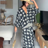 Vanessa | Vestido Maxi com Estampado Monocromático