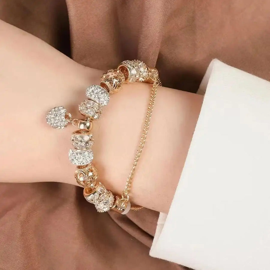 Pulseira Coração Grossa Dourada