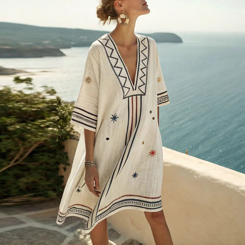 Camila - Vestido de Praia Elegante e Refinado