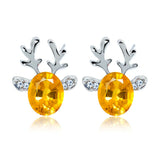 Boucles d'oreilles clous en cristal renne festif
