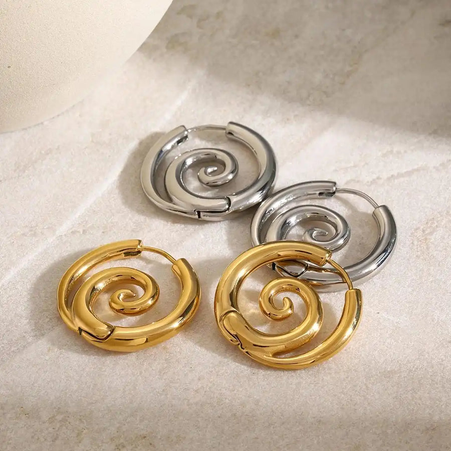 Brincos Espiral Dourados