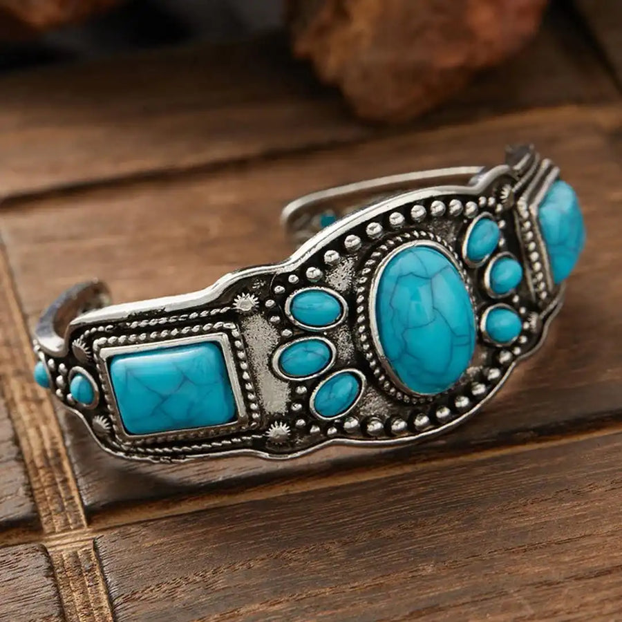 Pulseira Rígida Turquesa Boémia