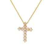 Colar Cruz de Zircónias Prateado