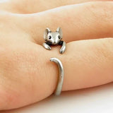 Adorable bague enroulée en forme de souris – Bijou vintage ajustable