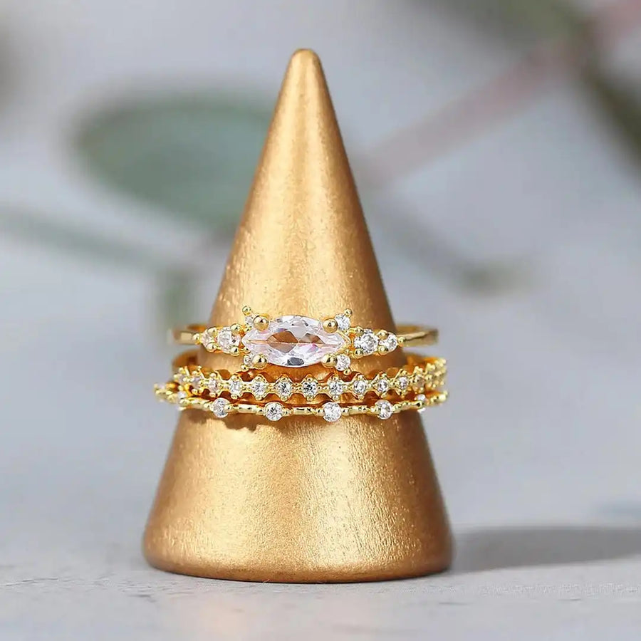 Conjunto de Anéis Dourados