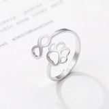 Bague Patte Infinie Ajustable – Acier Inoxydable
