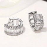 Brincos Mini Argola Zircónias Baguete