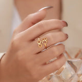 Bague Patte Infinie Ajustable – Acier Inoxydable