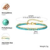 Pulseira Dupla Corrente Turquesa