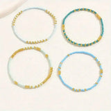Conjunto de Pulseiras Turquesa Boémio