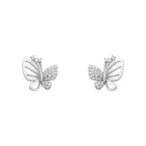 Boucles d'oreilles clous papillon élégantes en zircon