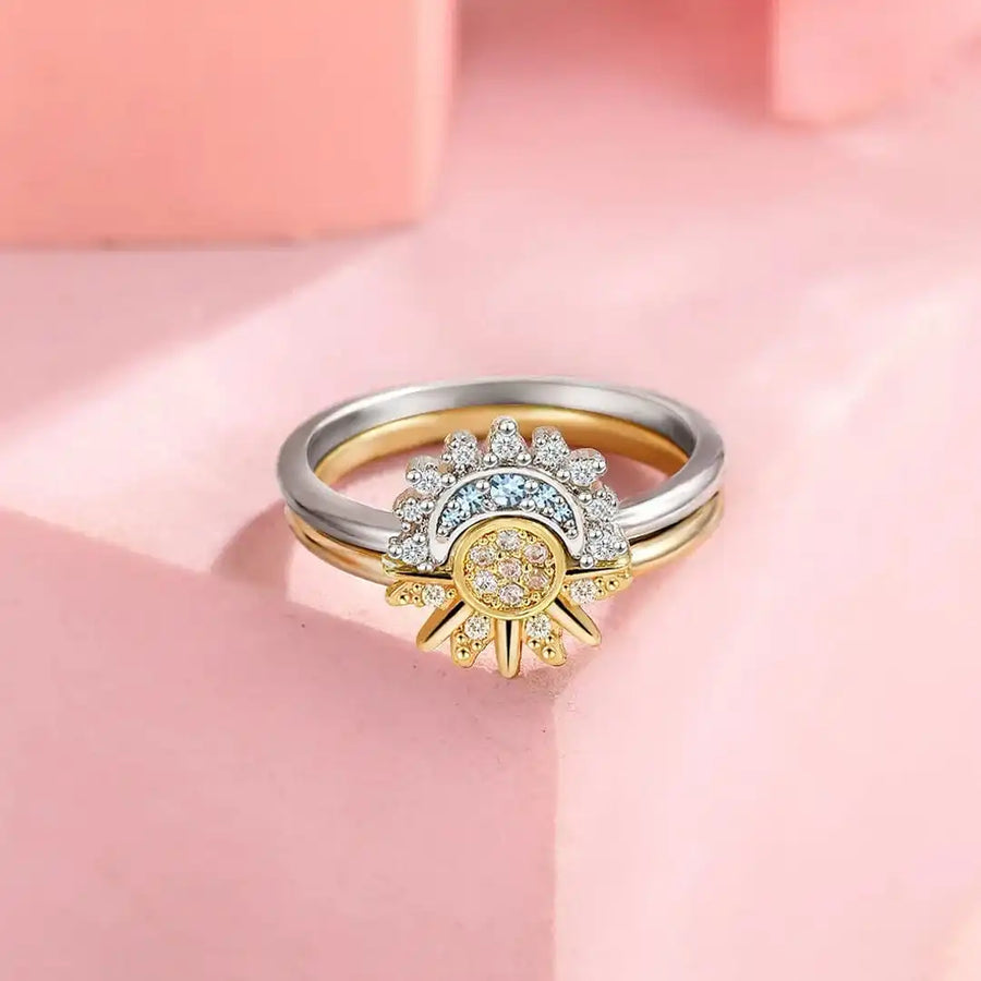Conjunto de Anéis Sol e Lua