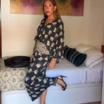 Vanessa | Vestido Maxi com Estampado Monocromático