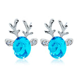 Boucles d'oreilles clous en cristal renne festif