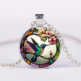 Collier pendentif dôme en verre Colibri