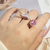 Bague ajustable Colibri en pierre précieuse – Zircon, plaqué or 14 carats