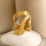 Anel de Contas Dourado