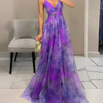 Adelina | Vestido Maxi em Chiffon Aguarela