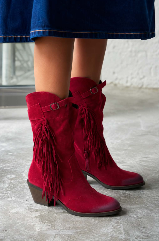 Hortênsia | Botins Western Bordô