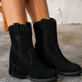 Laurinda | Botas Pretas com Franjas