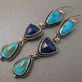 Brincos Pendentes Turquesa Boémios