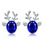 Boucles d'oreilles clous en cristal renne festif
