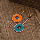 Brincos Pedra em Bronze Antigo