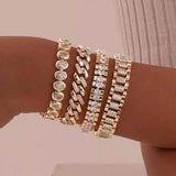 Conjunto de Pulseiras Ajustáveis com Zircónias