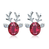 Boucles d'oreilles clous en cristal renne festif
