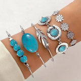 Conjunto de Pulseiras Borboleta Turquesa