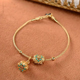 Pulseira Flor de Lótus Turquesa