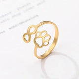 Bague Patte Infinie Ajustable – Acier Inoxydable