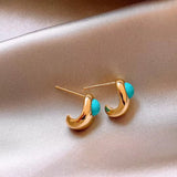 Brincos Turquesa em Cobre