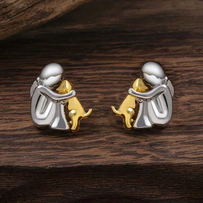 Boucles d'oreilles créoles bicolores argent et or