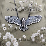 Collier Chouette Lune Vintage